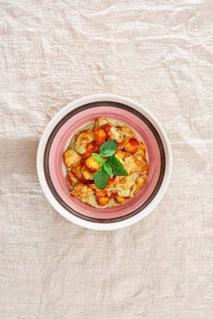 Miska z aromatycznym daniem